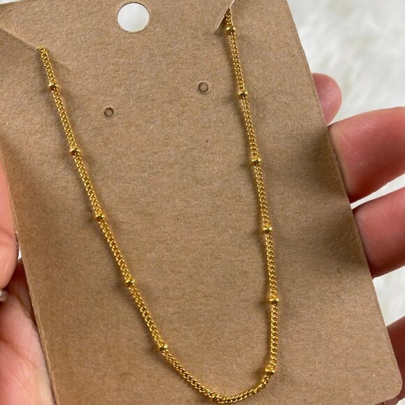 🌿 Dainty Beaded 16k Gold Plated Choker Necklace - Picture 3 of 5